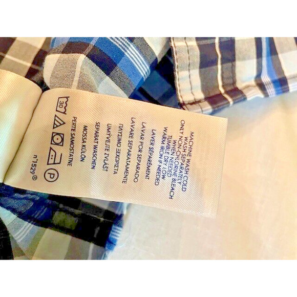 CHAPS Mens Long Sleeve Shirt Size XL Button Down Collar Blue Plaid - Picture 5 of 8